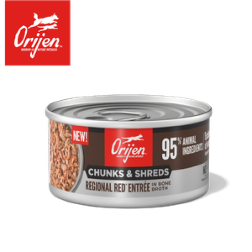 Orijen 85g Chunks & Shreds ((Regional Red Entree)) Adult Cat 渴望 奢華鮮肉 紅肉 成貓主食罐 85克 (OC-C-RR85) {原裝行貨} 